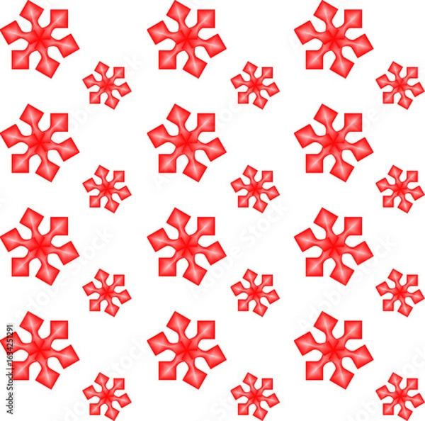 Fototapeta Red geometric floral seamless pattern design for textile, Abstract seamless transparent background red floral modern vector repeat pattern with abstract flower shapes