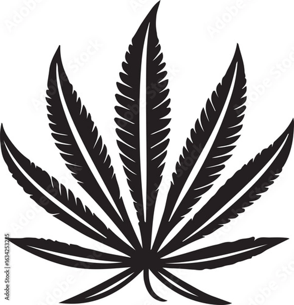 Fototapeta Cannabis leaf icon graphic silhouette