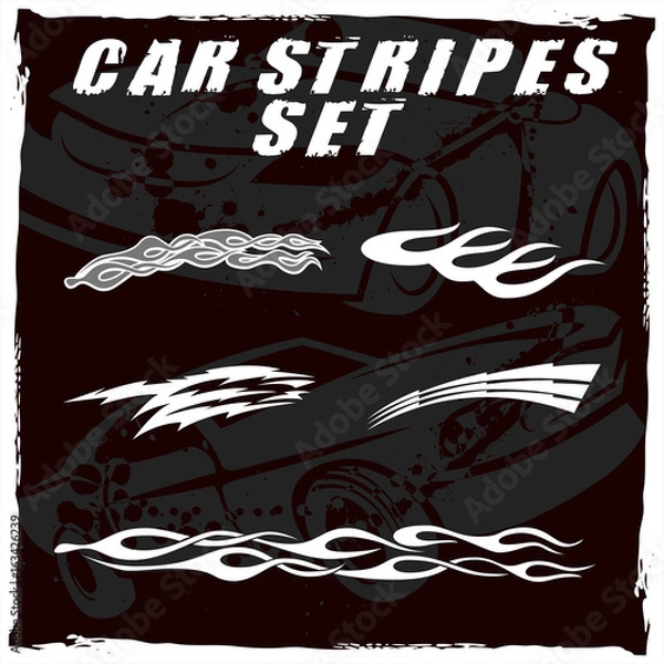 Fototapeta Tribal and cool Car stripe set top print on vinyl and adhesive on vehicle