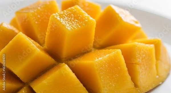Obraz Juicy Mango Cubes Close-Up