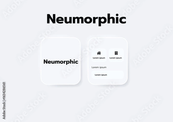 Obraz 3D Neumorphic Soft UI Design. 3D Bottons.