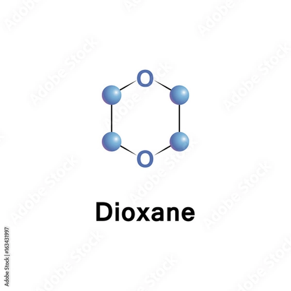Fototapeta Dioxane is a heterocyclic organic compound, classified as an ether. It is a colorless liquid with a faint sweet odor similar to that of diethyl ether. 