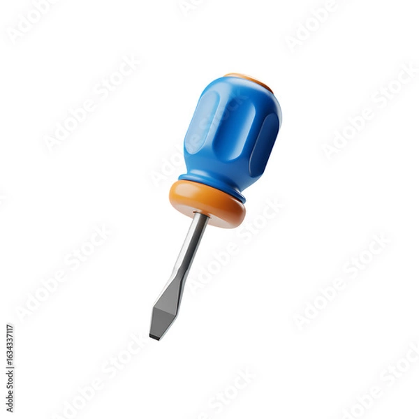 Obraz Small flathead screwdriver isolated on transparent background