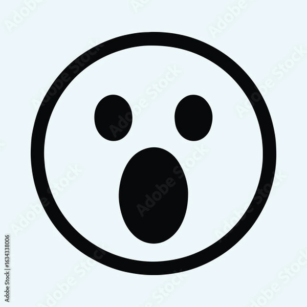 Obraz Silhouette screaming emoticon shocked expression vector illustrator