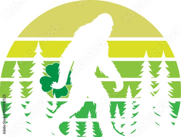 Obraz St Patricks Day Bigfoot Irish Shamrock