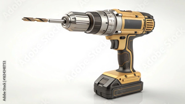 Obraz electric drill isolated on white background