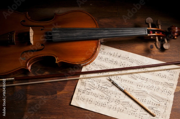 Obraz Sheet music and violin
