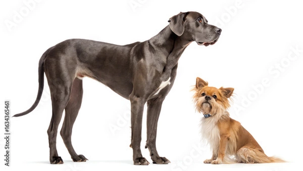 Obraz two dogs on white background