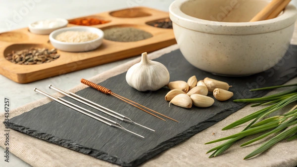 Obraz garlic and spices