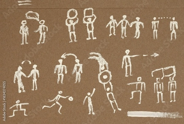 Obraz hand painted people, design elements template