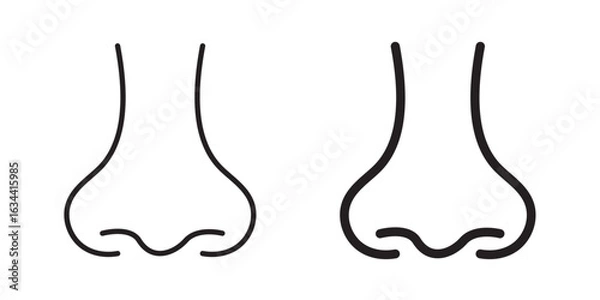 Fototapeta Nose Icon Vector illustration Stroke and fill on white background