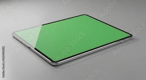 Fototapeta Tablet Display with Green Screen for Mockup and Product Presentation