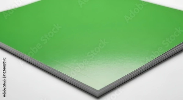 Fototapeta Close-up of Green Paper Stack for Design Mockup or Print Material