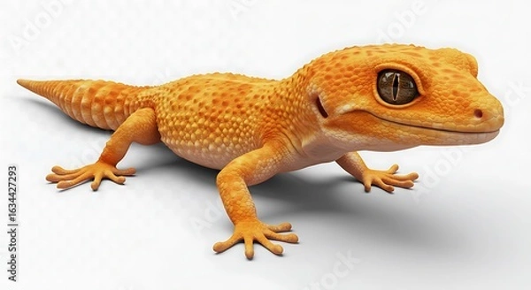 Fototapeta Radiant Leopard Gecko: 3D Render, Textured Skin, Soft Light
