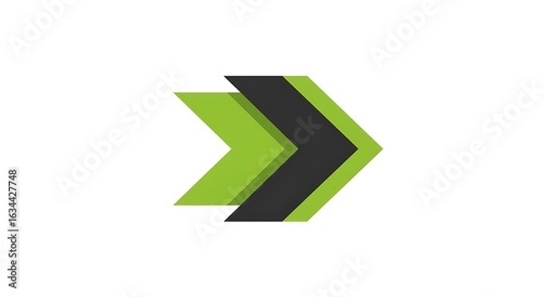 Fototapeta Dynamic Green and Black Arrow Design