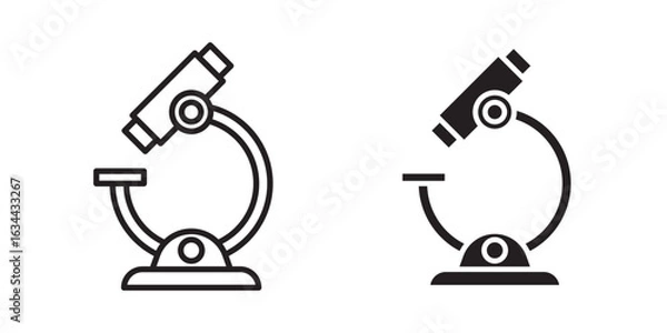 Fototapeta Microscope icon Vector illustration Stroke and fill on white background Microscope icon vector design trendy