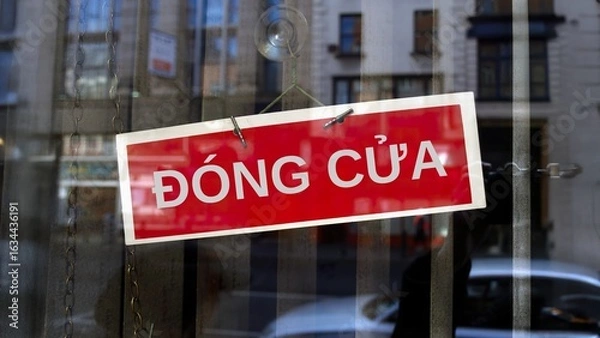 Obraz closed sign in Vietnamese