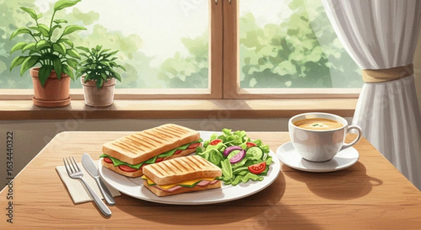 Obraz カフェランチとナチュラルな午後のひととき