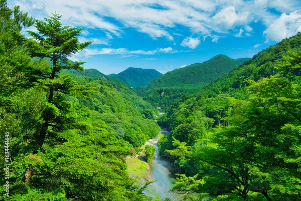 Fototapeta 栃木県那須塩原市　自然豊かな那須塩原の風景