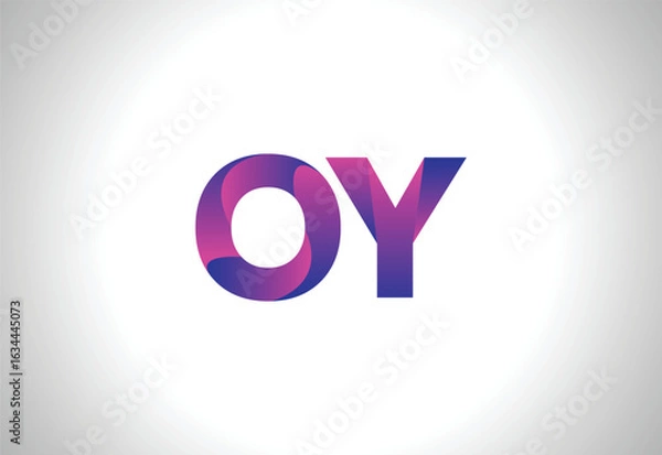 Fototapeta Abstract minimal OY letter logo design, Vector design Concept