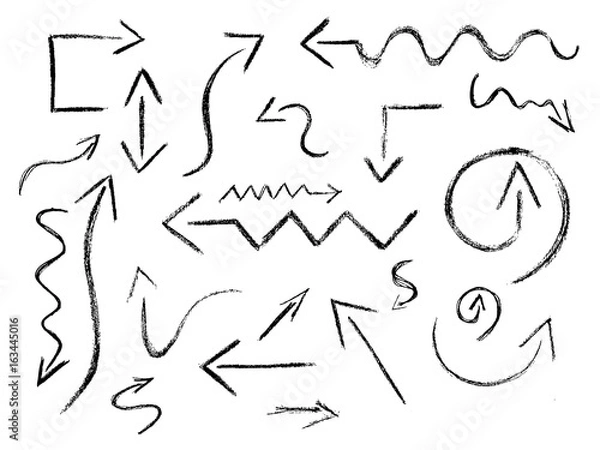 Fototapeta Set vector doodle arrows