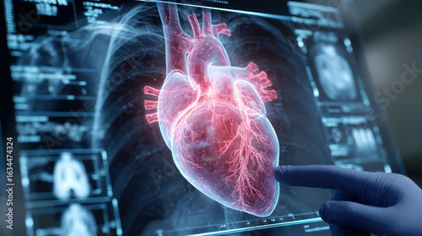 Fototapeta Advanced Cardiac Diagnostics Interface in Clinic