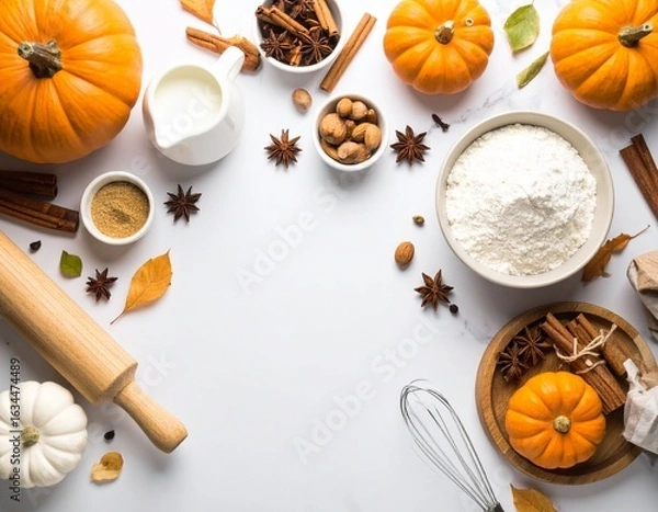 Obraz Fall Baking Ingredients Setup