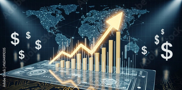 Obraz Global Financial Technology Concept