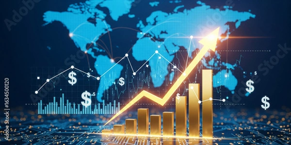 Obraz Global Business Profits Visualization