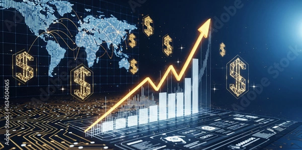 Fototapeta Digital Global Economy Visualization