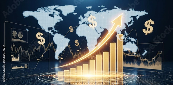 Obraz International Business Data Graph