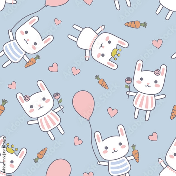 Obraz Cartoon Rabbit Seamless Baby Pattern