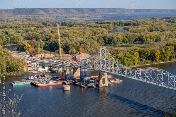 Obraz Mississippi River Bridge from Wisconsin to Lansing, Iowa