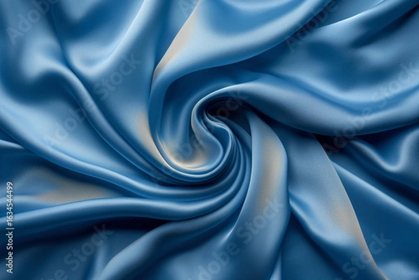 Obraz Blue Fluid Silk, Soft Texture with Swirling Design Background Pattern.