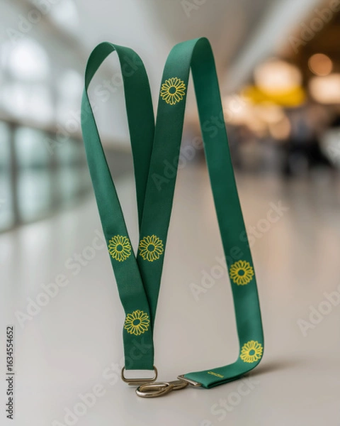 Obraz Sunflower lanyard symbolizing hidden disabilities displayed on airport counter