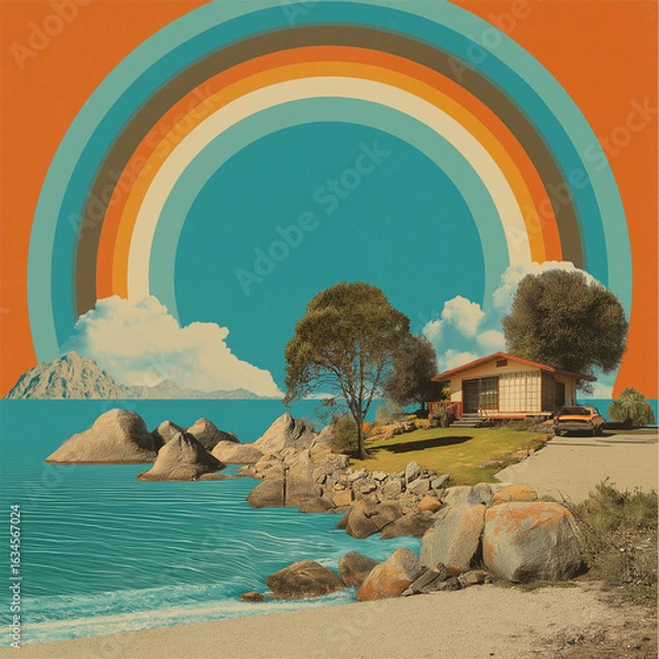 Obraz Retro 70's Toxic Positivity Album Cover