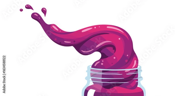 Fototapeta Vector Illustration of Abstract Splash in Vibrant Pink Purple Tones in Modern Artistic Style for Creative Design
