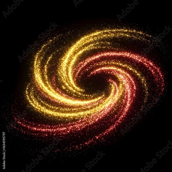 Fototapeta Generative AI, Abstract image of firework particles spiraling in motion