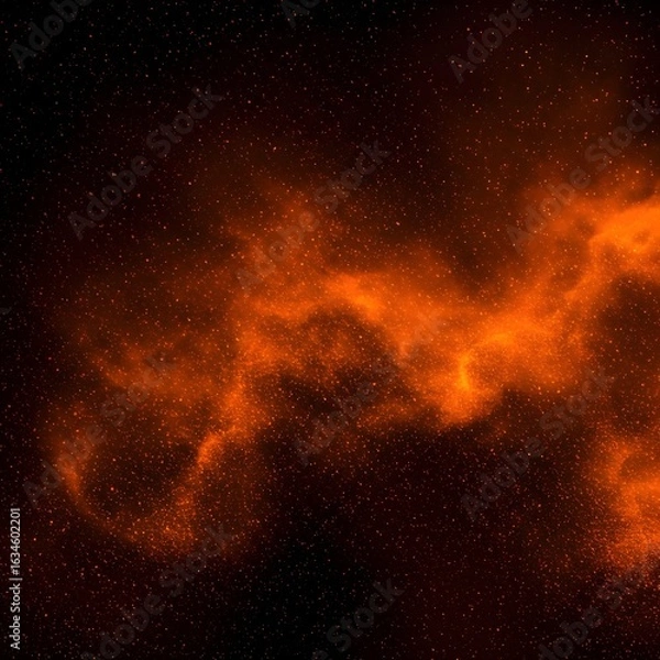 Fototapeta Generative AI, Abstract image of glowing flame dust and ash drifting through space