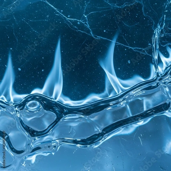 Fototapeta Generative AI, Abstract background image of cold flames
