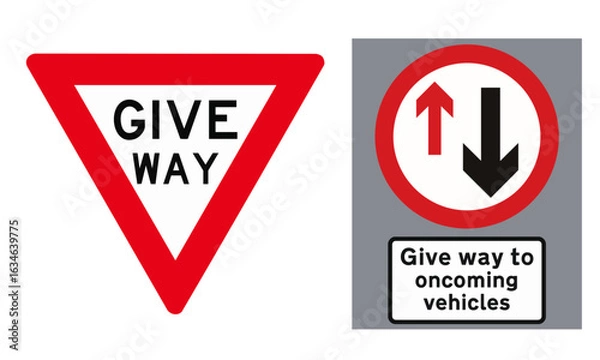 Obraz give way multiple signn