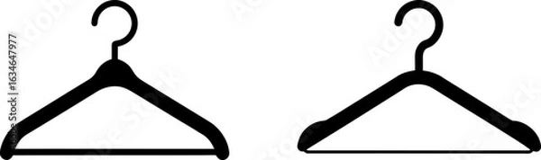 Fototapeta Cloth hanger black silhouettes set, Set of cloth hangers, cloth hanger collections, Vector of cloth hanger, cloth hanger silhouette, cloth hanger isolated on white background