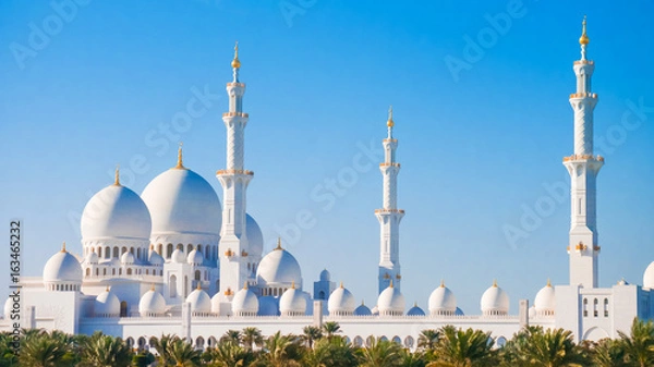 Fototapeta Szejk Zayed Grand Mosque z dystansu.