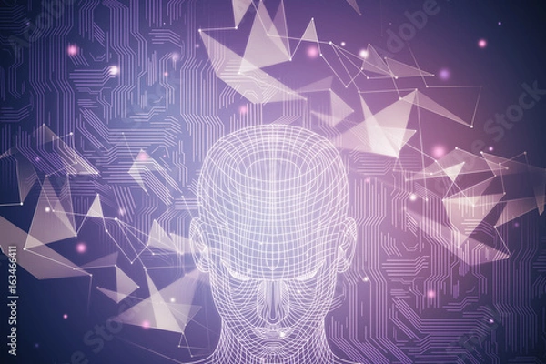 Fototapeta Abstract grid head wallpaper