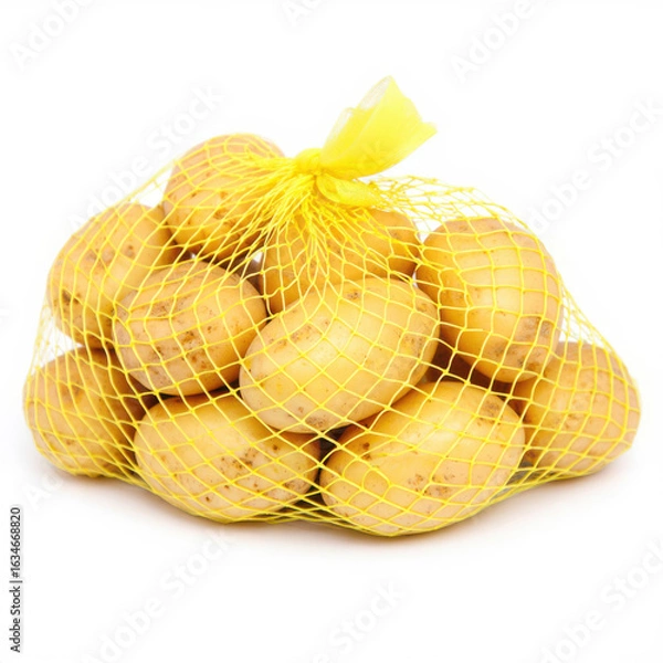 Obraz  Fresh potatoes in a yellow net bag