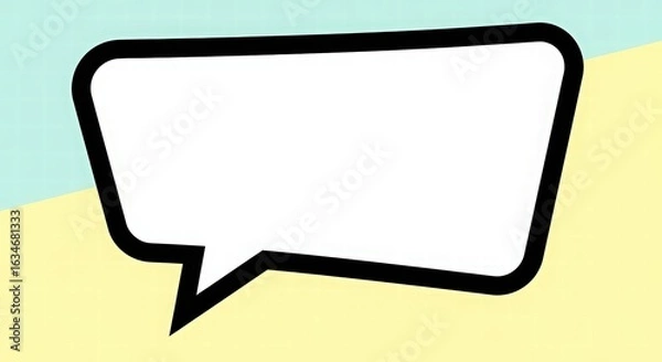 Obraz Empty comic book speech bubble on a pastel background.