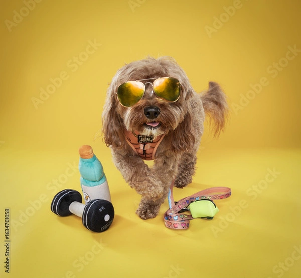 Fototapeta toy dog with glasses