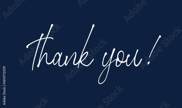 Fototapeta Thank you card, text or lettering vector.