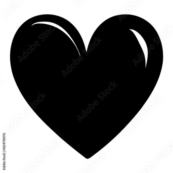 Fototapeta A shiny black heart with a minimalist aesthetic for expressing love