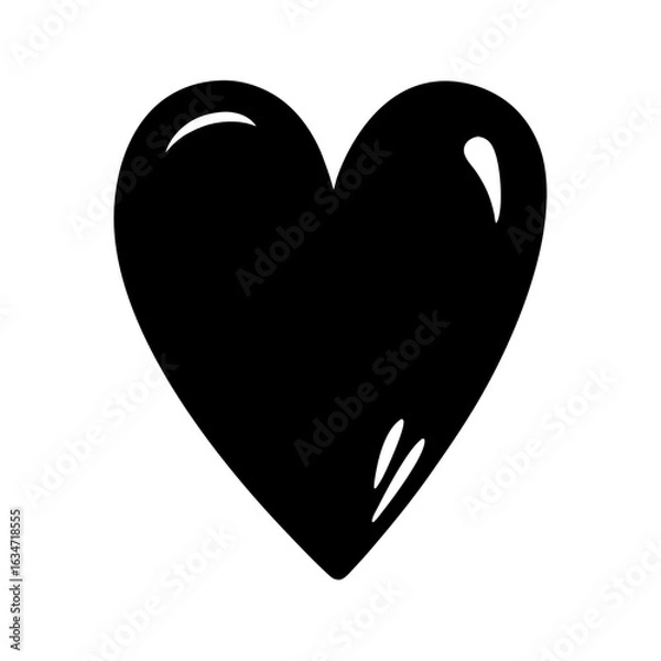Fototapeta Shiny Black Heart Illustration Symbolizing Love, Affection and Emotional Connection